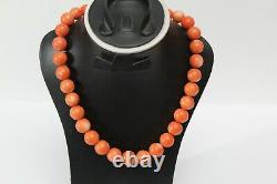 Vintage Antique Old Hand Made Authentic Huge Carved Coral Beautiful Necklace