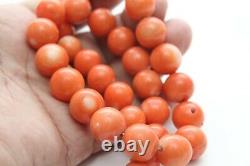 Vintage Antique Old Hand Made Authentic Huge Carved Coral Beautiful Necklace