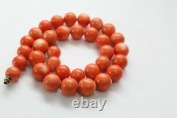 Vintage Antique Old Hand Made Authentic Huge Carved Coral Beautiful Necklace