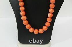 Vintage Antique Old Hand Made Authentic Huge Carved Coral Beautiful Necklace