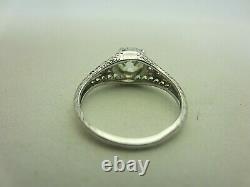 Vintage Antique Platinum 0.89 ct Diamond Engagement Ring 0.97 ct TW Old Mine Cut