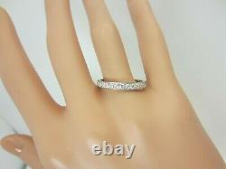 Vintage Antique Platinum 1.00 carat Diamond Eternity Ring Old European Size 8.5