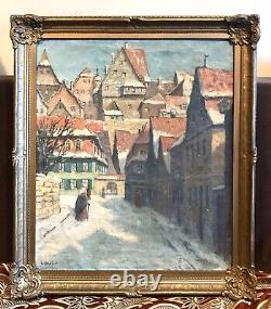 Vintage Antique Willy Schaller (German, b. 1889) Painting Oil/Canvas Framed Old