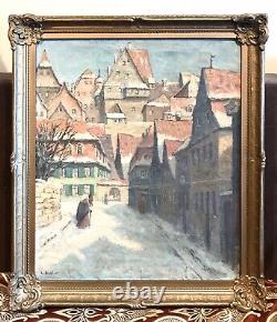 Vintage Antique Willy Schaller (German, b. 1889) Painting Oil/Canvas Framed Old