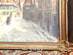 Vintage Antique Willy Schaller (German, b. 1889) Painting Oil/Canvas Framed Old