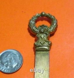 Vintage Brass Phonograph Maybe Brunswick Push Skeleton Key Old Antique Key