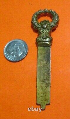 Vintage Brass Phonograph Maybe Brunswick Push Skeleton Key Old Antique Key