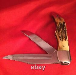 Vintage Case pocket knife 5265 SAB stag 10 dot 1970 folding hunter old antique