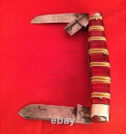 Vintage Cattaraugus pocket knife 32144 super rare old antique knife USA