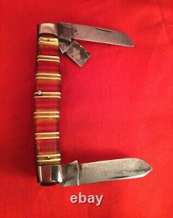 Vintage Cattaraugus pocket knife 32144 super rare old antique knife USA