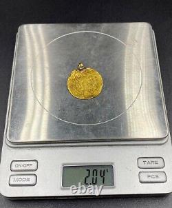 Vintage Currency Old Antique Gold Coin Pendant Jewelry 15 Century European