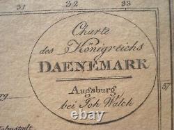 Vintage DENMARK DAENEMARK GERMAN MAP Old Antique Original Atlas Map c. 1812