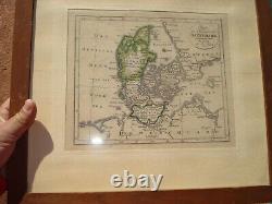 Vintage DENMARK DAENEMARK GERMAN MAP Old Antique Original Atlas Map c. 1812