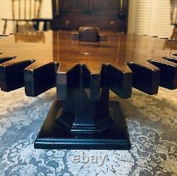 Vintage Ethan Allen Rotating Cog Wheel Coffee Table Old Tavern Collection RARE