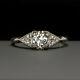 Vintage F Vs1 Diamond Platinum Engagement Ring Old European Cut Classic Antique