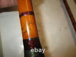 Vintage Fishing Rods Hardy Bamboo Rod 8'7' Rare & Old With Tube