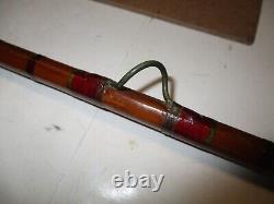 Vintage Fishing Rods Hardy Bamboo Rod 8'7' Rare & Old With Tube