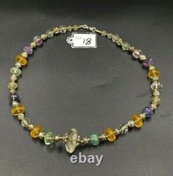 Vintage Gems Jewelry Crystals Amethyst Quartz Old Antique Beads Necklace