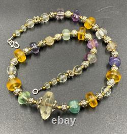 Vintage Gems Jewelry Crystals Amethyst Quartz Old Antique Beads Necklace