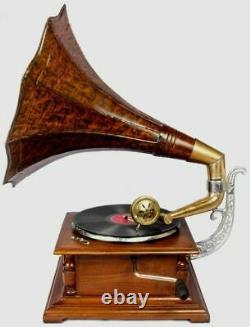 Vintage Hmv Antique Old Machine Wooden Collectible Gramophone Phonograph