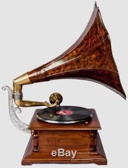 Vintage Hmv Antique Old Machine Wooden Collectible Gramophone Phonograph HB 016