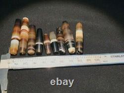 Vintage Jewelry Antique Beautiful Pre Ankor Banded Agate Old Beads Cambodia