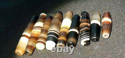 Vintage Jewelry Antique Beautiful Pre Ankor Banded Agate Old Beads Cambodia