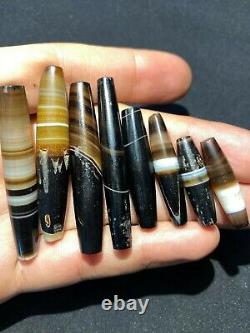 Vintage Jewelry Antique Beautiful Pre Ankor Banded Agate Old Beads Cambodia