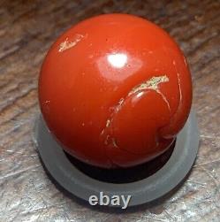 Vintage M. F. Christensen Solid Red Opaque 0.559 Toy Marble Old Antique