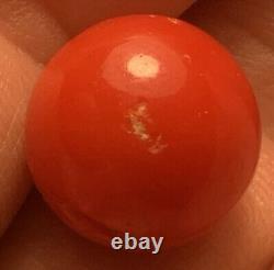 Vintage M. F. Christensen Solid Red Opaque 0.559 Toy Marble Old Antique