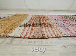 Vintage Moroccan Handmade Rug Old Berber Boucherouite Azilal Rug 6' x 2'62 Feet