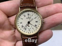 Vintage Movado Old Timer Calendar 87-06-885 Gold Tone Watch