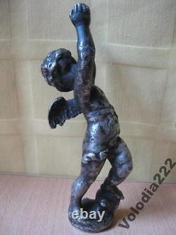 Vintage OLD ANTIQUE RARE Boy. Bronze. Ancient sculpture. Angel