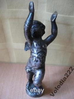 Vintage OLD ANTIQUE RARE Boy. Bronze. Ancient sculpture. Angel