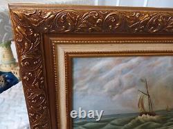 Vintage Old Antique 1800s Beautiful California Seascape Catalina Storm Clouds