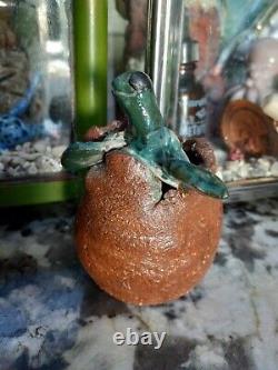 Vintage Old Antique Aquarium Ceramic Pottery Hatching Leatherback Sea Turtle