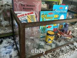 Vintage Old Antique Aquarium Fishbowl Fishtank Set Up 4 Gallon Size & Extras