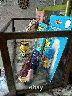 Vintage Old Antique Aquarium Fishbowl Fishtank Set Up 4 Gallon Size & Extras