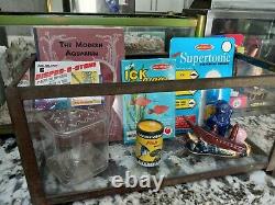 Vintage Old Antique Aquarium Fishbowl Fishtank Set Up 4 Gallon Size & Extras