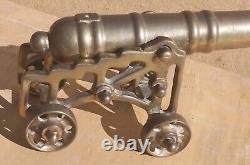 Vintage Old Antique BRASS gun cannon war canon 8 decorative heavy display