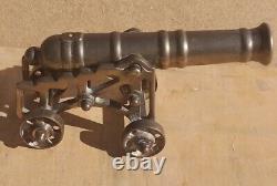 Vintage Old Antique BRASS gun cannon war canon 8 decorative heavy display