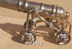 Vintage Old Antique BRASS gun cannon war canon 8 decorative heavy display