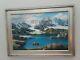 Vintage Old Antique Beautiful Oil Painting Alaska mountain Lake Glacier Tundra