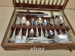 Vintage Old Antique Boxed 1930s Silver Plated Cutlery Set ASTRAL Firth Brearley