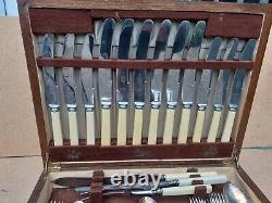 Vintage Old Antique Boxed 1930s Silver Plated Cutlery Set ASTRAL Firth Brearley