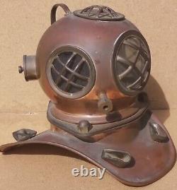 Vintage Old Antique Brass Copper Diver Helmet Sea 1/4size 8×8 fabulous replica