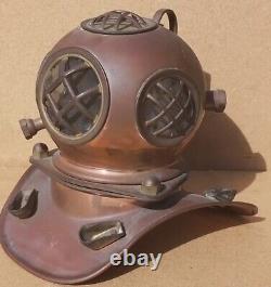 Vintage Old Antique Brass Copper Diver Helmet Sea 1/4size 8×8 fabulous replica