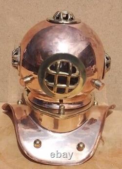 Vintage Old Antique Brass Copper Diver Helmet Sea 1/4size 9×8 fabulous replica