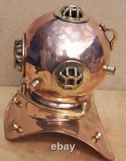 Vintage Old Antique Brass Copper Diver Helmet Sea 1/4size 9×8 fabulous replica