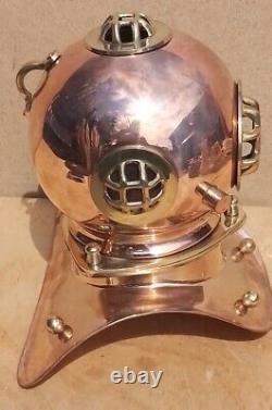 Vintage Old Antique Brass Copper Diver Helmet Sea 1/4size 9×8 fabulous replica